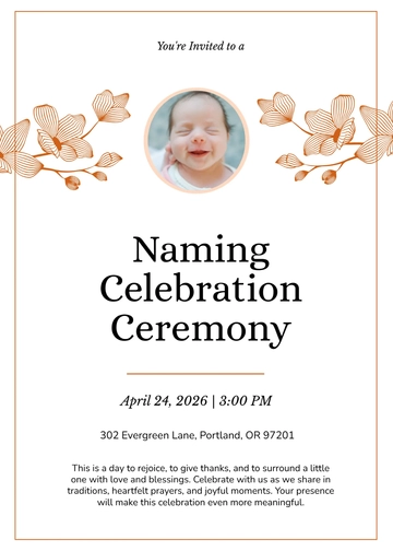 Free Naming Ceremony Invitation Shop Template to Edit Online