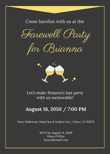 Free Creative Farewell Invitation Template to Edit Online