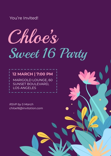 Free Design Ideas Floral Invitation Template to Edit Online