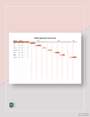 Mobile Application Gantt Chart Template