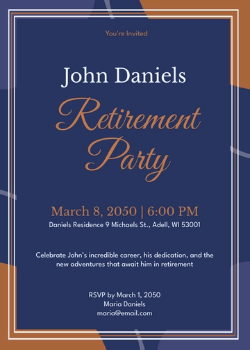 Free Retirement Farewell Party Invitation Template to Edit Online