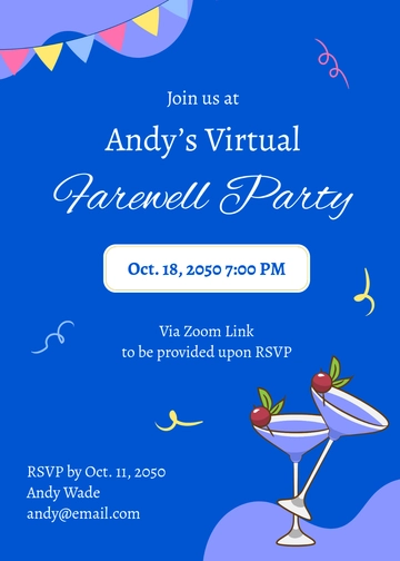 Free Virtual Farewell Invitation Template to Edit Online