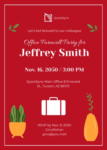 Free Office Farewell Invitation Template to Edit Online