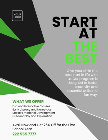 Free Preschool Education Flyer Template to Edit Online