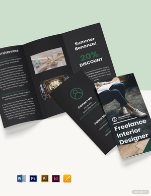 Tri-Fold Freelance Designer Brochure Template