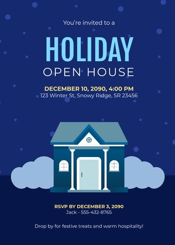 Free Holiday Open House Invitation Template to Edit Online