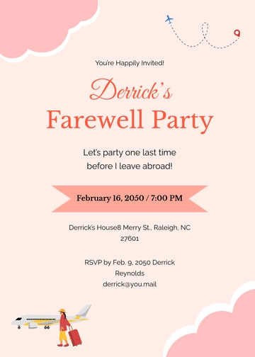 Free Digital Farewell Invitation Template to Edit Online