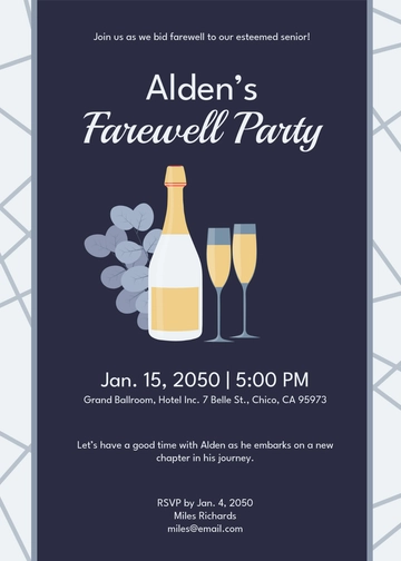 Free Farewell Invitation for Senior Template to Edit Online