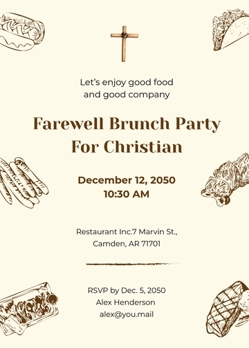 Free Farewell Lunch Invitation Template to Edit Online