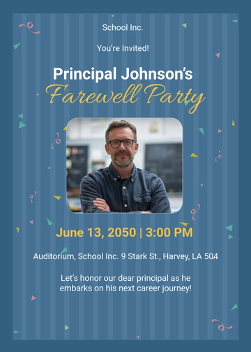 Free Farewell Invitation to Principal Template to Edit Online