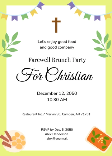 Free Colorful Farewell Brunch Invitation Template to Edit Online