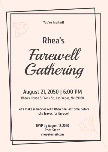 Free Blank Farewell Invitation Background Template to Edit Online