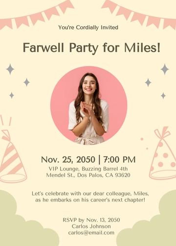 Free Farewell Invitation for Colleague Template to Edit Online