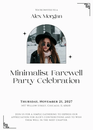 Free Minimalist Farewell Invitation Template to Edit Online