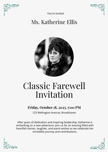 Free Classic Farewell Invitation Design Template to Edit Online