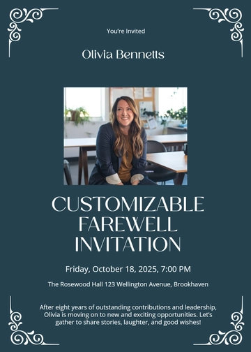 Free Customizable Farewell Invitation Template to Edit Online