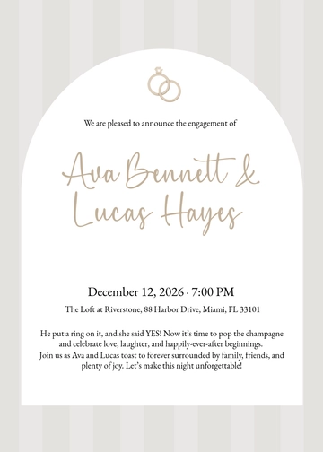 Free Creative Engagement Invitation Design Template to Edit Online