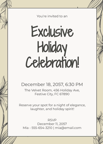 Free Holiday RSVP Invitation Template to Edit Online