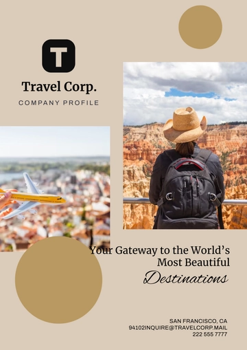 Free Travel Company Profile Template to Edit Online