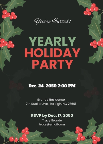 Free Sample Holiday Invitation Template to Edit Online