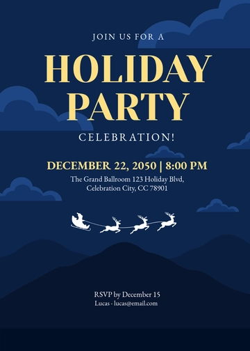 Free Minimalist Holiday Invitation Template to Edit Online