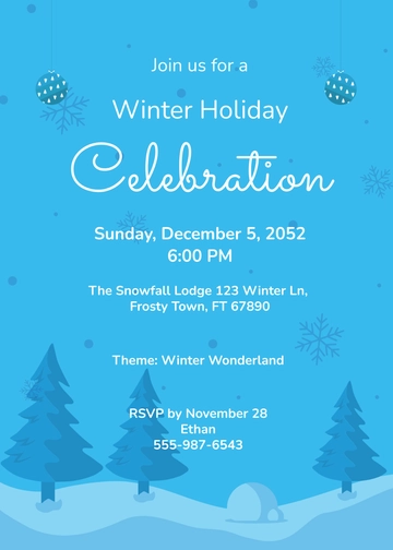 Free Winter Holiday Invitation Template to Edit Online