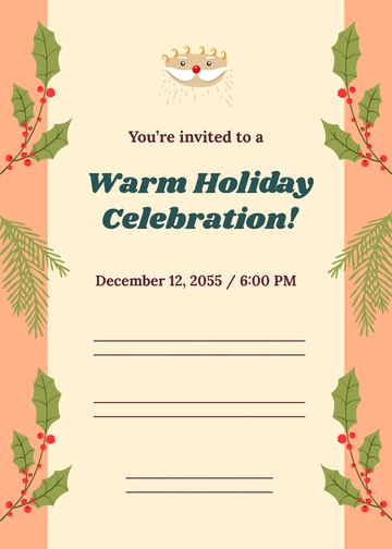 Free Blank Rustic Holiday Invitation Template to Edit Online