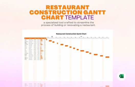 Restaurant Construction Gantt Chart Template