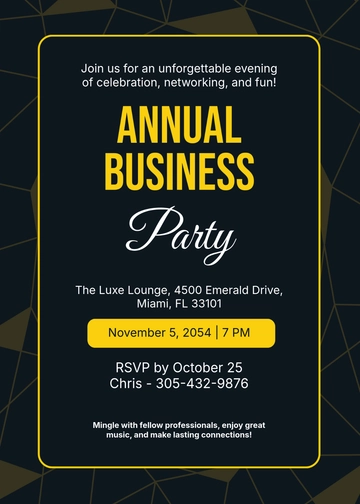 Free Business Party Event Invitation Template to Edit Online