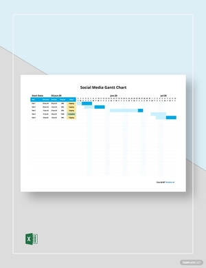 Sample Social Media Gantt Chart Template