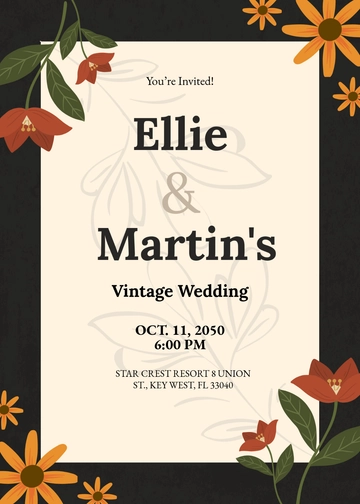 Free Floral Vintage Invitation Template to Edit Online
