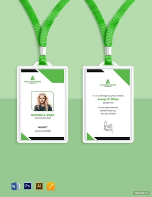 Freelance Staff ID Card Template