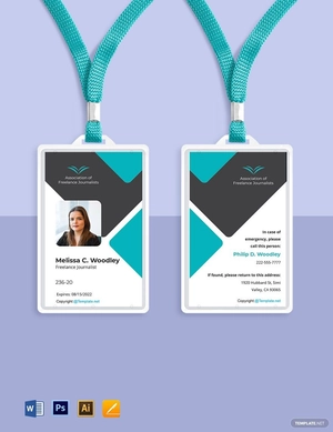 Freelance Journalist ID Card Template