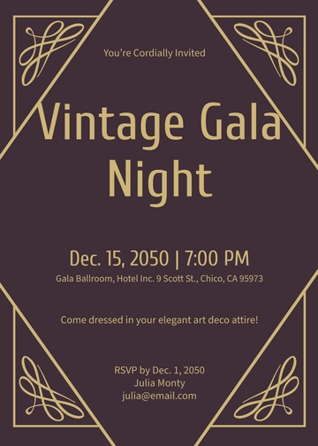 Free Art Deco Vintage Invitation Template to Edit Online