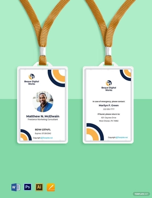 Modern Freelancer ID Card Template