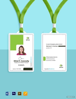 Sample Freelance ID Card Template