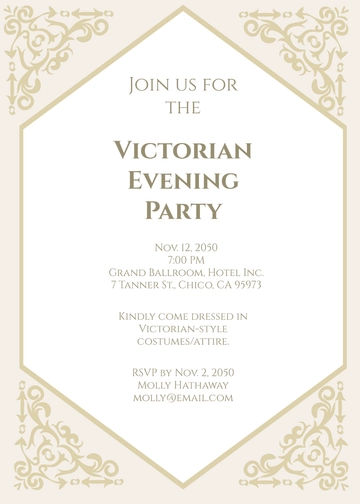 Free Victorian Style Vintage Invitation Template to Edit Online
