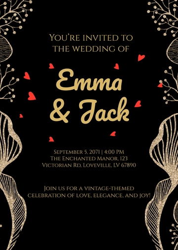Free Romantic Vintage Invitation Template to Edit Online