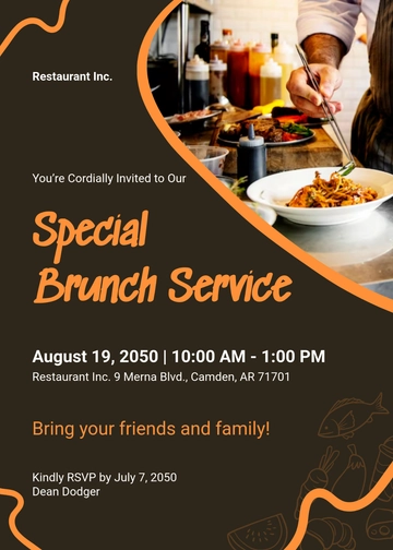 Free Restaurant RSVP Invitation Template to Edit Online