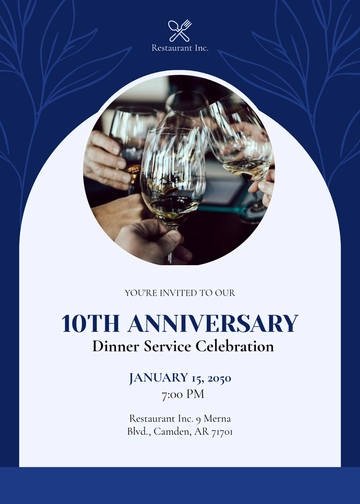 Free Restaurant Anniversary Invitation Template to Edit Online