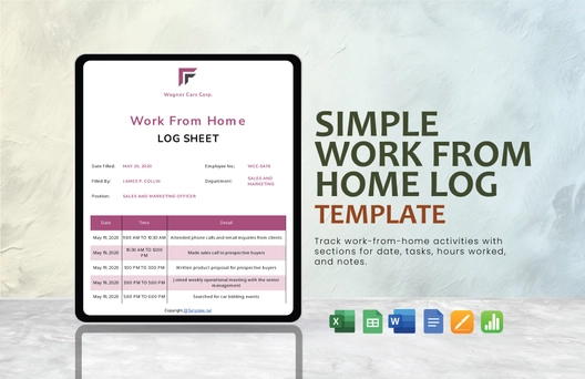 Simple Work From Home Log Template