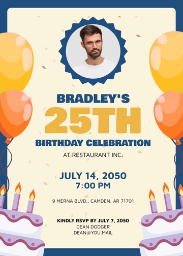 Free Birthday Celebration Restaurant Invitation Template to Edit Online