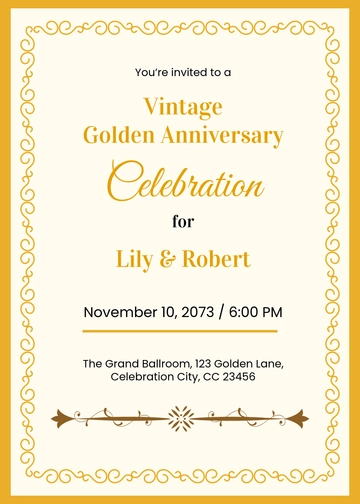 Free Vintage Gold Invitation Template to Edit Online
