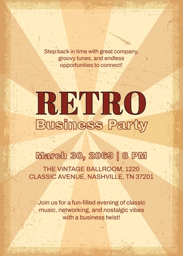 Free Retro Business Event Invitation Template to Edit Online