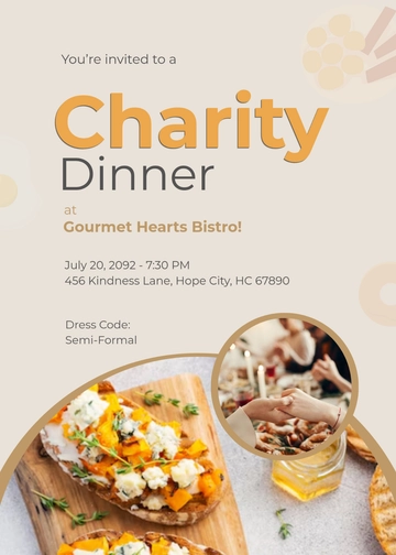Free Charity Event Restaurant Invitation Template to Edit Online