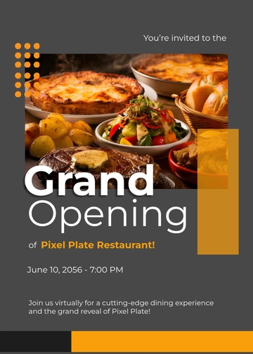 Free Digital Restaurant Invitation Template to Edit Online