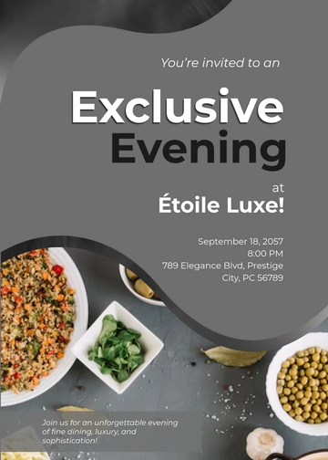 Free Luxury Restaurant Invitation Template to Edit Online