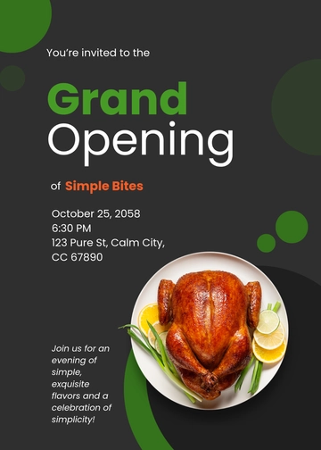 Free Minimalist Restaurant Invitation Template to Edit Online