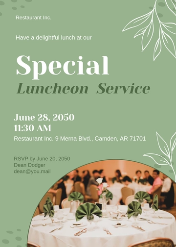 Free Restaurant Luncheon Invitation Template to Edit Online
