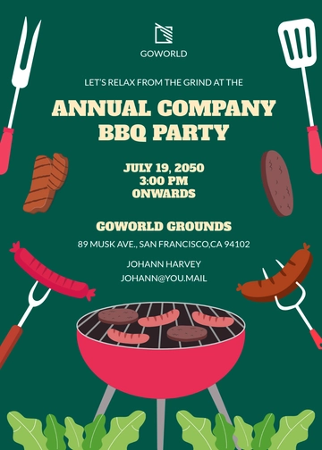 Free Company BBQ Invitation Template to Edit Online